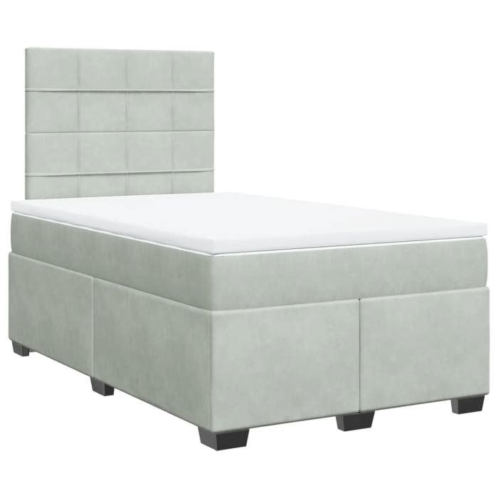 Maison Exclusive - Sommier à lattes de lit et matelas gris clair 120x190cm velours