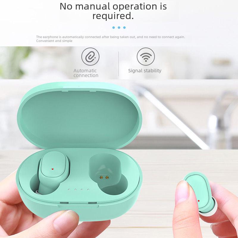 Bluetooth-гарнитура A6S Macaron Mini: Удобные беспроводные спортивные стереонаушники-вкладыши с функцией шумоподавления.