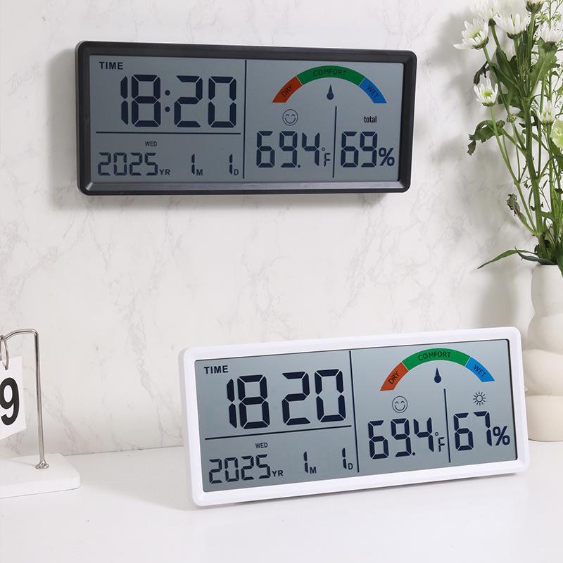 Multifunctional Large Screen LCD Clock: Living Room Digital Clock with Temperature & Humidity Display, Model 9554