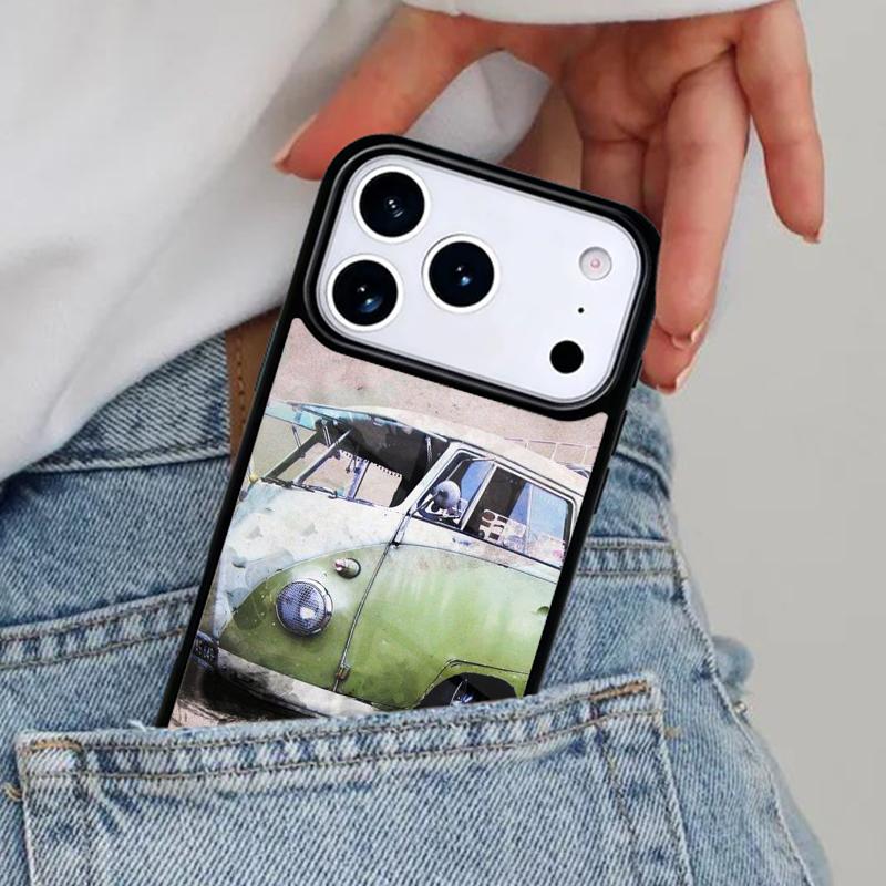 Combi Van Surf Bumper Phone Case for iPhone 16e 15 14 13 12 17 Pro Max Plus Air 17pro Cover Coque