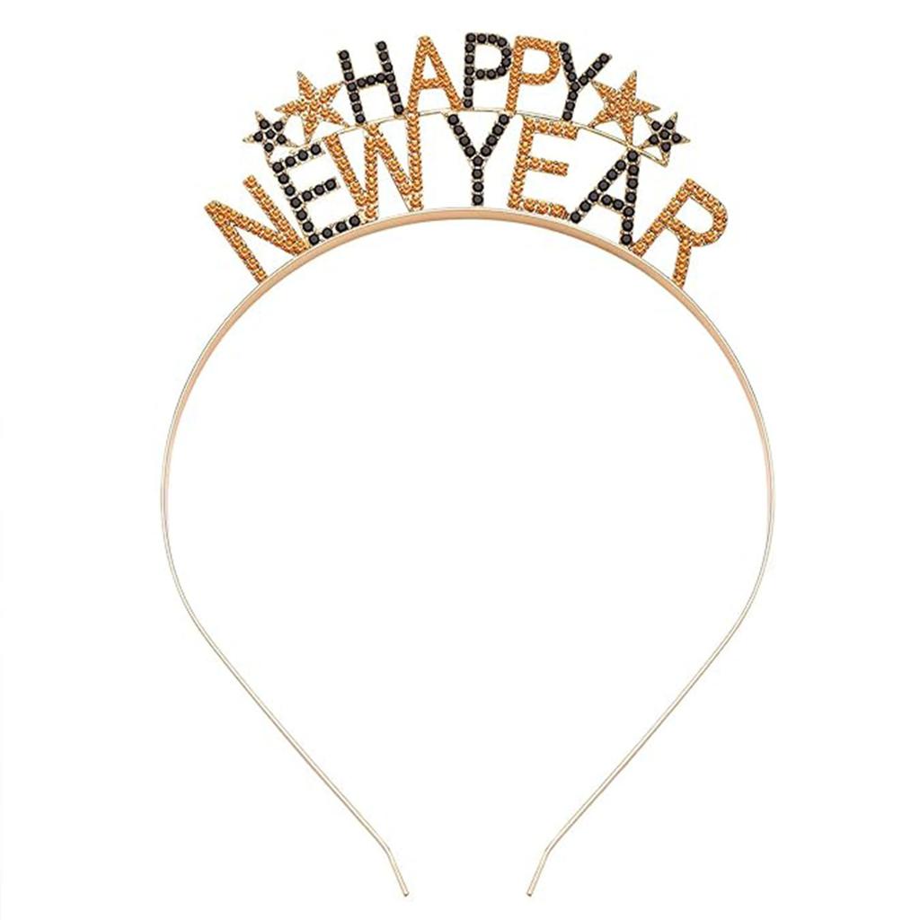 2025 С Новым годом С Рождеством Повязка на голову с бриллиантовой надписью С днем рождения Вечеринка Нарядные повязки для волос для женщин девушек