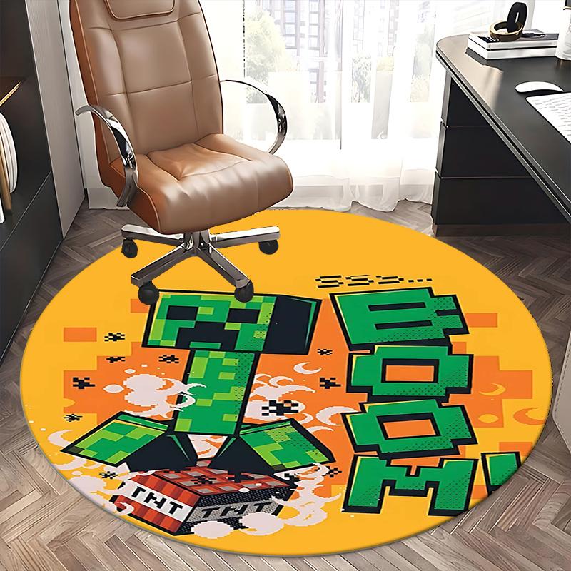 Minecraft Creeper,TNT Explosion Chair mat Round Rug Office carpet, Non slip, Suitable for Living Rooms, Bedrooms Decor 1205551a