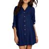 Женская разноцветная джинсовая рубашка Повседневная на пуговицах С длинным рукавом Модный топ для весны и осени