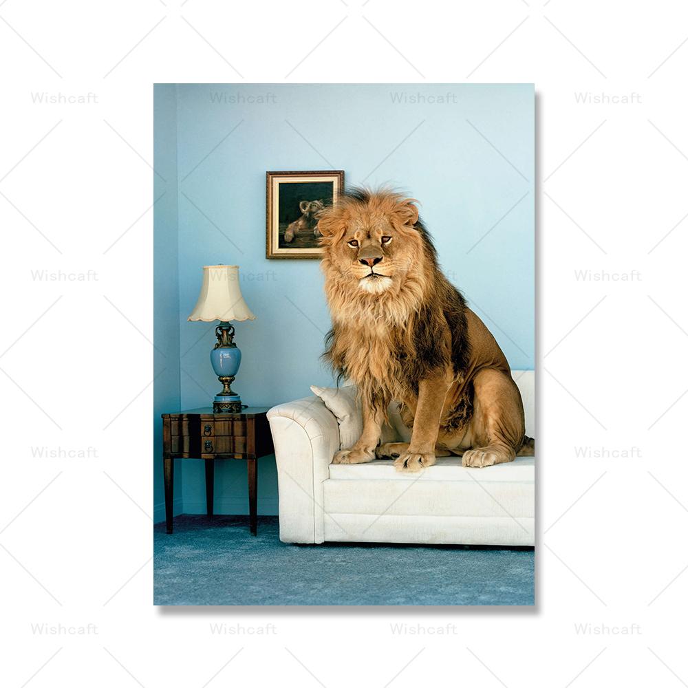 Cozy Lion Poster Hide and Seek Print The Penguin Show Canvas Painting Modern Vintage Animal Wall Art Pictures Kids Home Decor