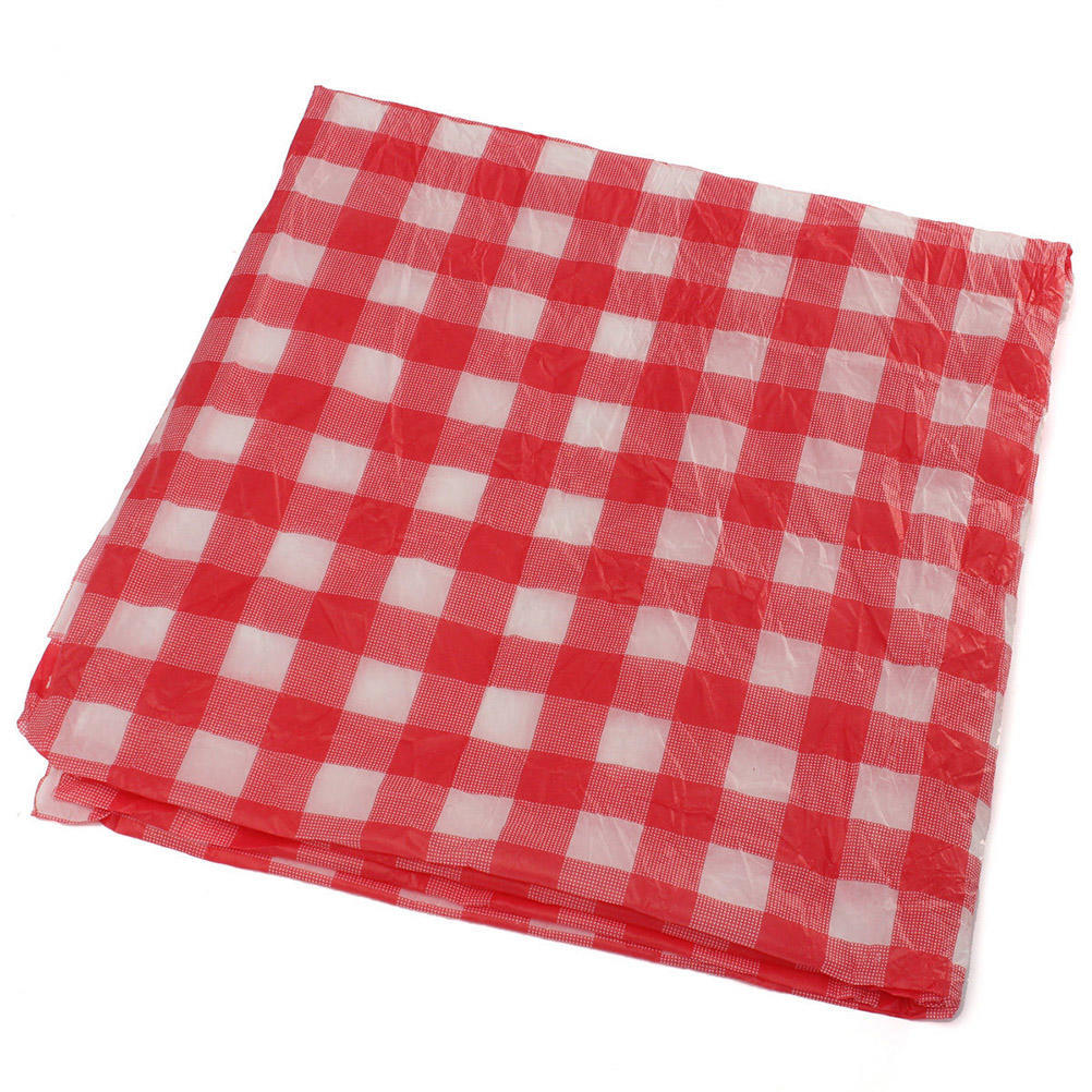 Red Gingham Plastic Disposable Wipe Check Tablecloth Party Outdoor Picnic Bbq