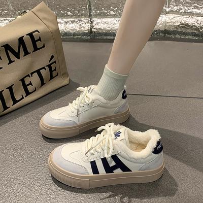 MCTIN зимние женские кроссовки теплые плюшевые вулканизированные хлопковые туфли на шнуровке женские плюс бархатные повседневные туфли