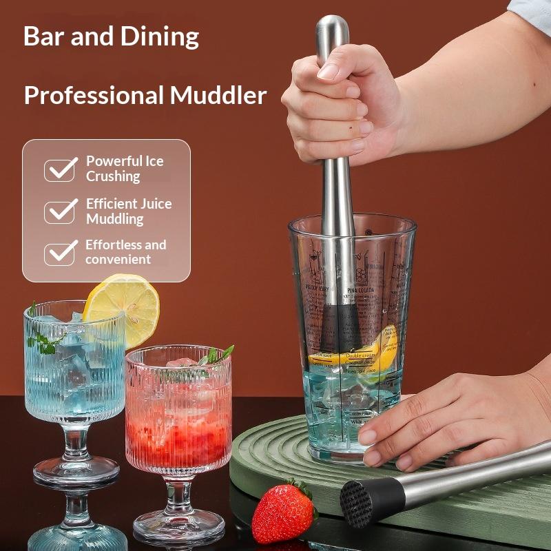 Stainless Steel Ice Hammer Set with Popsicle and Swizzle Sticks for Effortless Kitchen and Bar Use