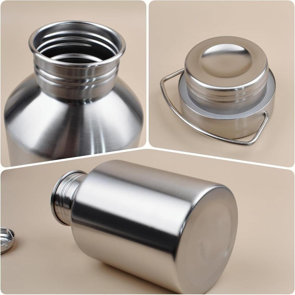 Неизолированная stainless steel бутылка для воды 2000 мл, большая емкость, спортивная кружка, дорожная, для туризма, кемпинга, портативный чайник