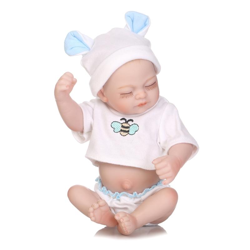Милая готовая кукла Reborns ростом 10,62 дюйма, кукла-малышка для девочки с подгузником и чепчиками, кукла-девочка маленького размера