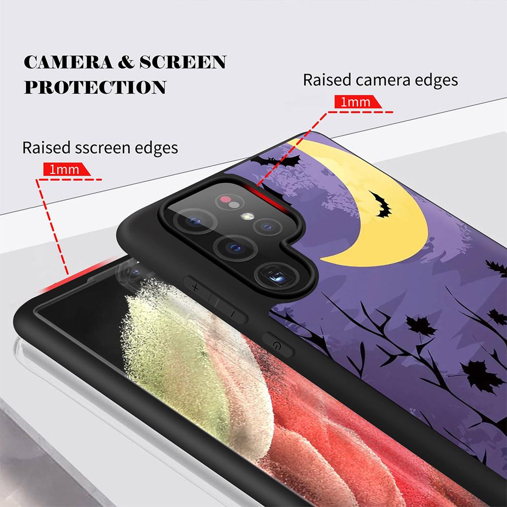 Halloween Phone Case For Samsung Galaxy S10 S20 S21 S22 Fe Plus Ultra Note10 Lite A10 A20 A30 A52 A71 A72 Moonlit Night Fundas