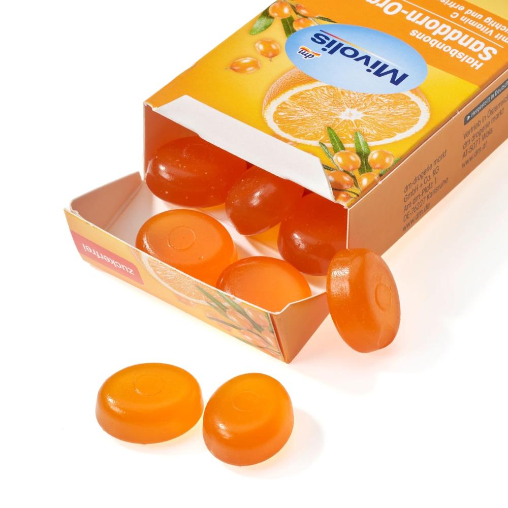 DM Mivolis Orange Flavored Sugar Free Throat Lozenge 75g