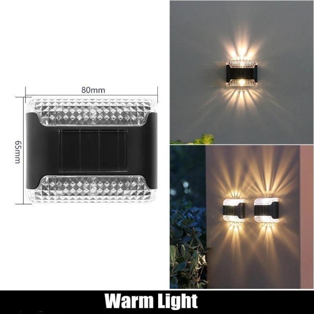 Светодиодные фонари на солнечных батареях Уличное садовое освещение Солнечный светильник для ступенек на террасе Лампа для солнечного света Декор для двора Солнечный светильник для сада Настенное освещение