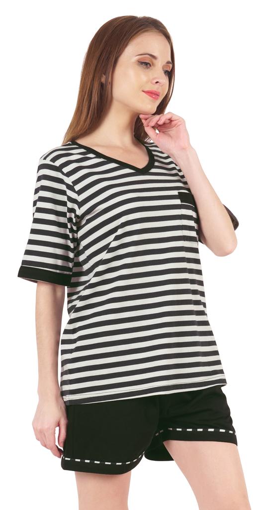 Inkmeso Printed Nightwear Shorts Set For Women Top And Short Sleepwear Sets 2