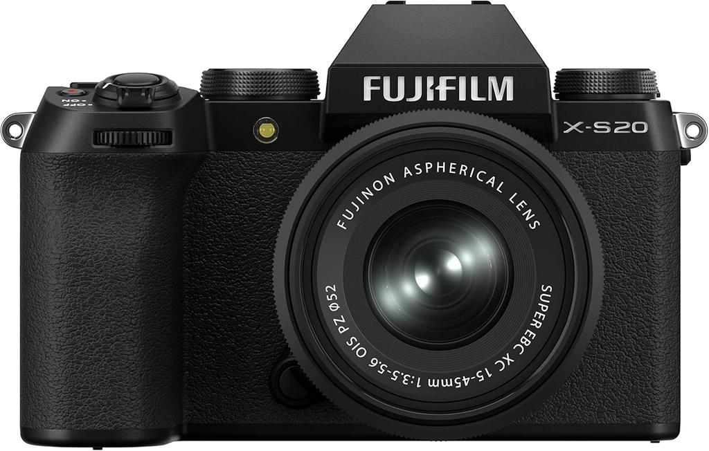 Fujifilm Mirrorless Digital Camera with Lens Kit Image Vlog 800 Shots Twice as Many as Previous Auto Subject Large Grip Bilingual Support X-S20