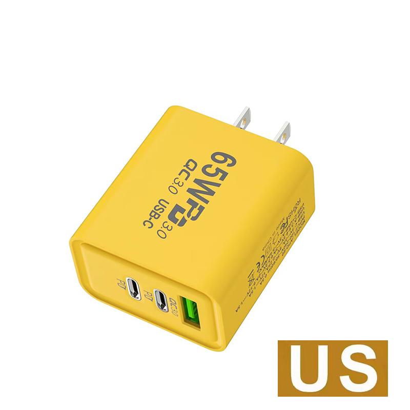 65 В PD Зарядное устройство Двойной Type-c Один USB Зарядка Подходит для Apple 15 Huawei Мобильного Телефона 5В2А ЕС/США Зарядная Головка Универсальная