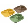 Inomata Chemical Barbecue Dish, Square, 3-Color Set, Yellow/Green/Brown, Approx. 22 X 18.3 X 4.6 Cm (1425), Pack of 3