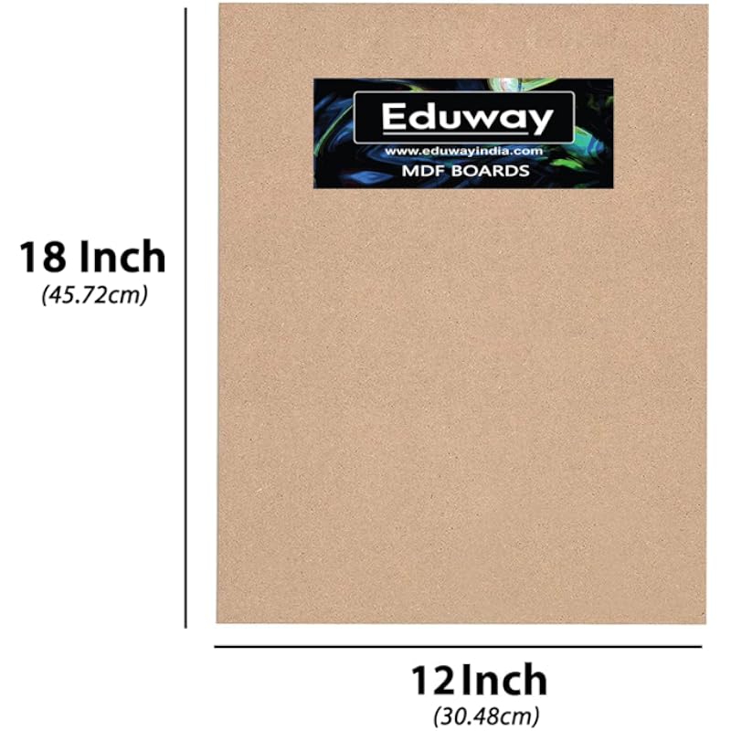 Eduway 12x18 дюймов МДФ-плита, деревянный лист для мандалы, липпан, художественных поделок из смолы, толщина 4 мм, упаковка из 4 шт. - Премиальный картон