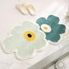 Modern Simple Floral Door Mat Non Slip Bath Absorbent Rug Bedroom Bathroom
