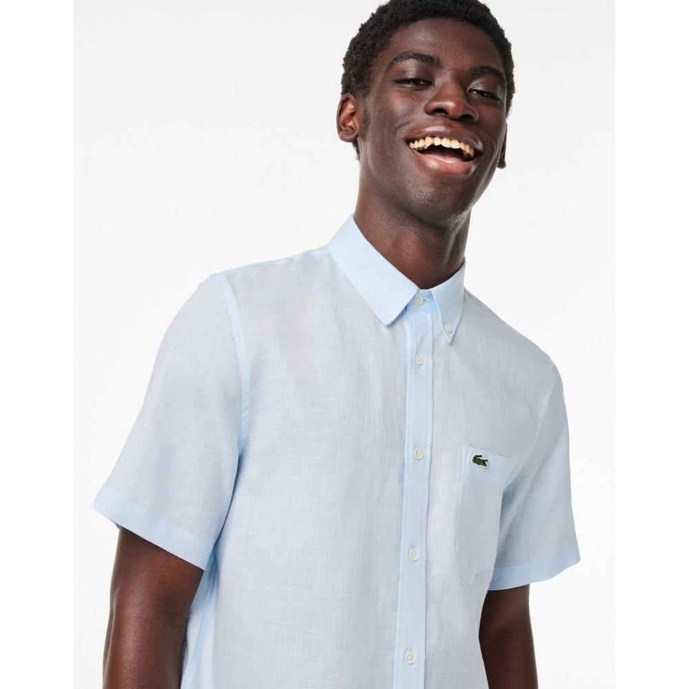 Lacoste Мужская льняная рубашка с коротким рукавом Ch5699 54g T01