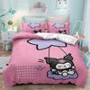 Пододеяльник Kuromi Мультяшный Sanrio Полный Милый Детская Спальня 100% Полиэстер Подарок для Взрослых Комплект Постельного Белья 2/3 шт.