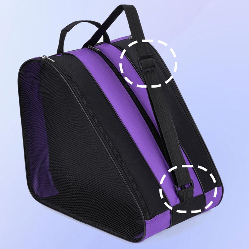 Сумка для роликовых коньков Сумка для обуви для катания на коньках Регулируемый ремень Сумка на плечо для катания на коньках Ткань Оксфорд Многосекционная для лыжных видов спорта