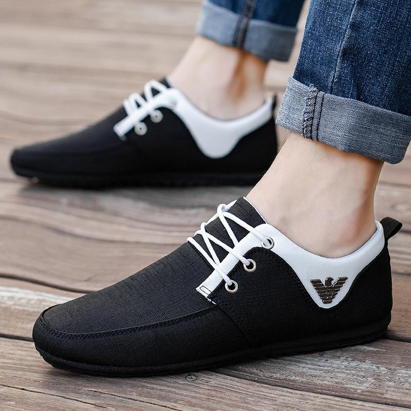 Мужская повседневная обувь, легкие мужские парусиновые туфли, металлические мужские туфли для вождения, однотонные мужские кроссовки на шнуровке, Zapatillas Hombre 2024