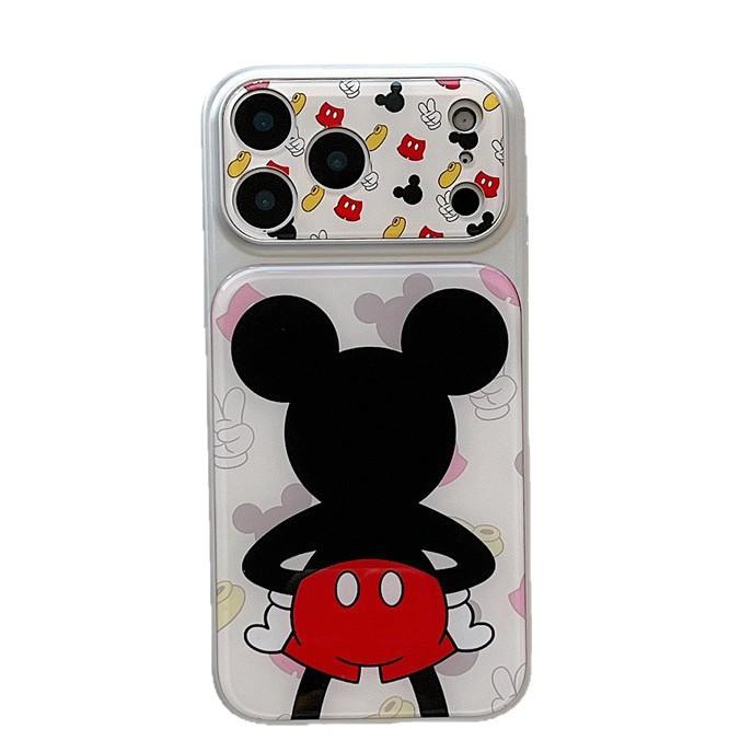 Милый Мультяшный Чехол-Зеркало Микки для iPhone 17, 16 Pro Max, 15 и 14 - Новая Модель
