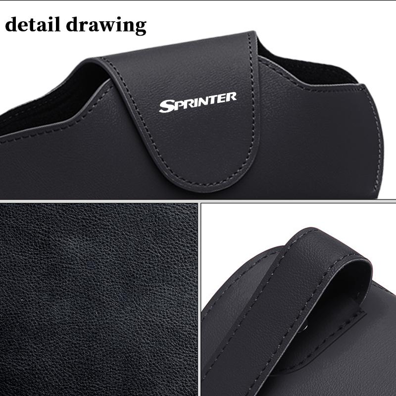 BKS2 Car Sun Visor Sunglasses Leather Storage Eyeglass Case For Mercedes Benz W124 W203 W204 SLK CLA SL SLC C CLASS B CLASS E CLASS