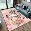Newest Cow Skull Rose Feather Bohemian Large Area Rug Non Slip Western Living Room Carpet