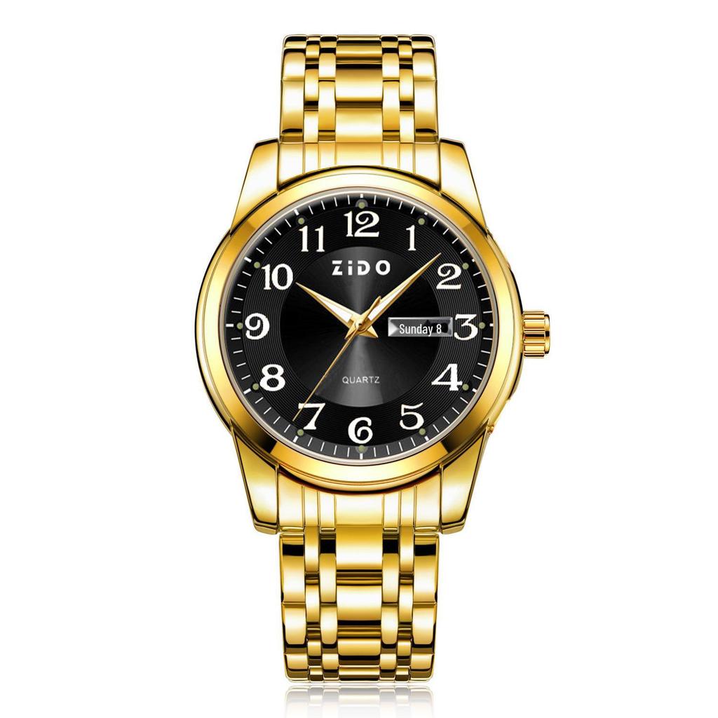 Zido роскошные кварцевые водонепроницаемые мужские часы с крупными цифрами для пожилых людей