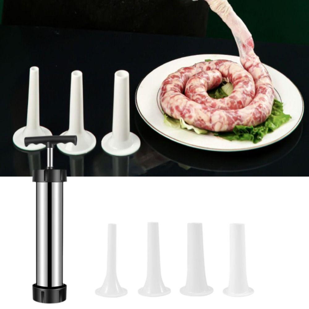 Widened Tube Sausage Maker Stainless Steel Sausage Stuffer Efficient Sausage Filler Kitchen