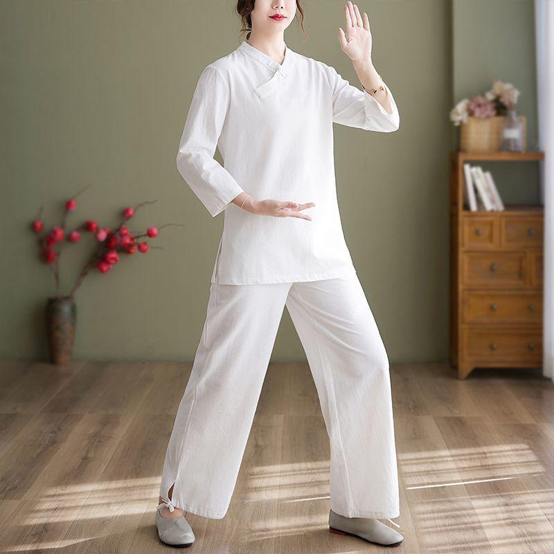 Cotton And Linen Women's Clothing Suit Chinese Style Traditional Clothing Two-piece Set