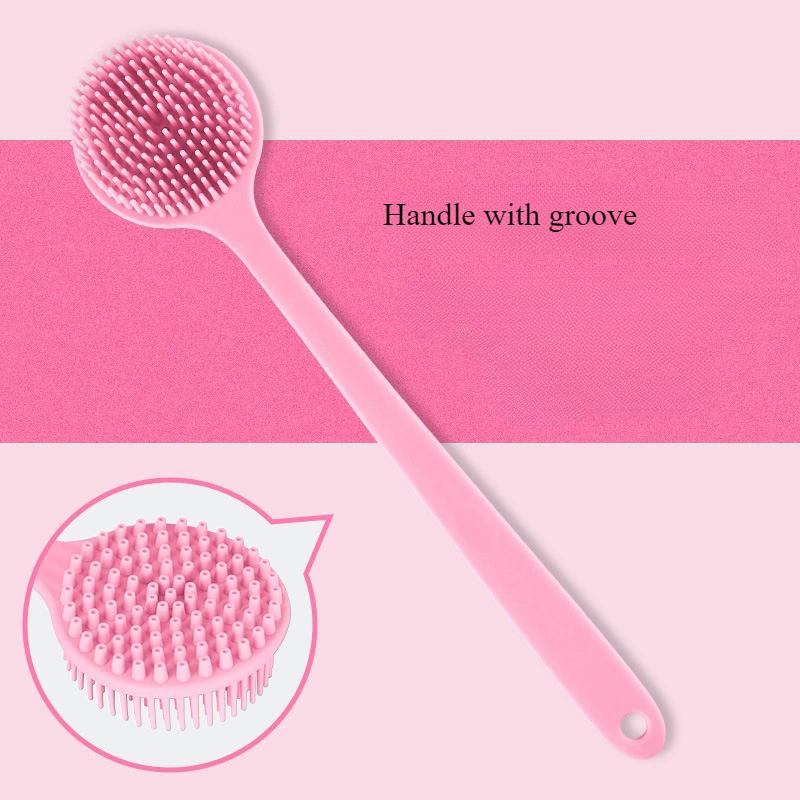 Щетка для спины для душа, мягкая силиконовая щетка для ванны и тела с длинной ручкой