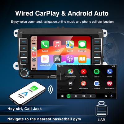 7" 2 Din HD Car Media Video RDS Airplay Car Radio CarPlay Android Auto Stereo Audio для Volkswagen/Seat/Skoda/Passat/Golf/Polo