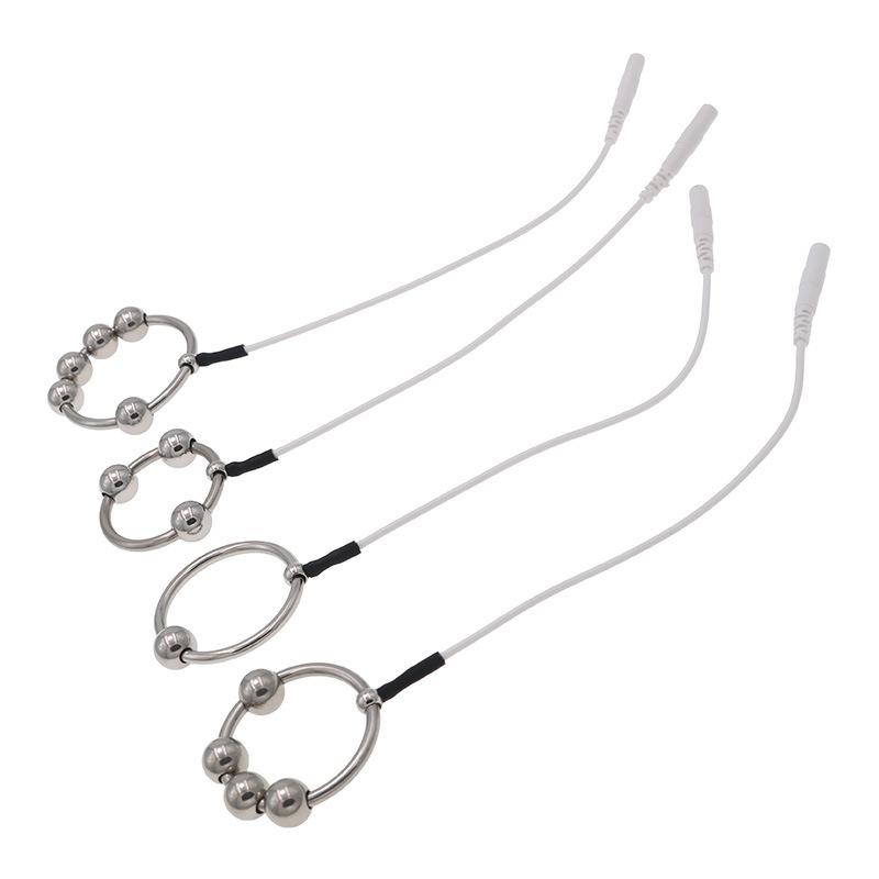 Кольцо из нержавеющей стали с бусинами, электрошоковое кольцо для пениса, униполярные аксессуары, импульсные игрушки для взрослых, инструменты для страсти, товары для взрослых
