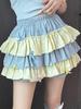 Милая юбка в стиле принцессы, женская летняя новая милая юбка в Корейском стиле, тонкая мини-юбка с высокой талией Y2k, 2024