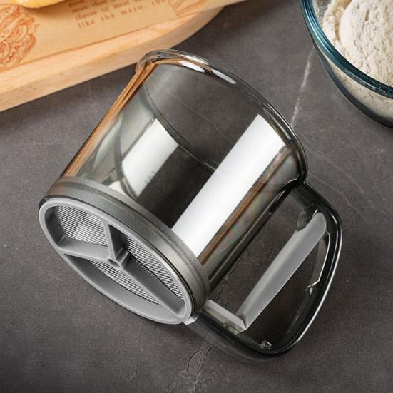 Пластиковый стаканчик, 250 мл, сито для муки, мелкая сетка, простое в использовании, чистое, портативное, многофункциональное, компактный размер, мука