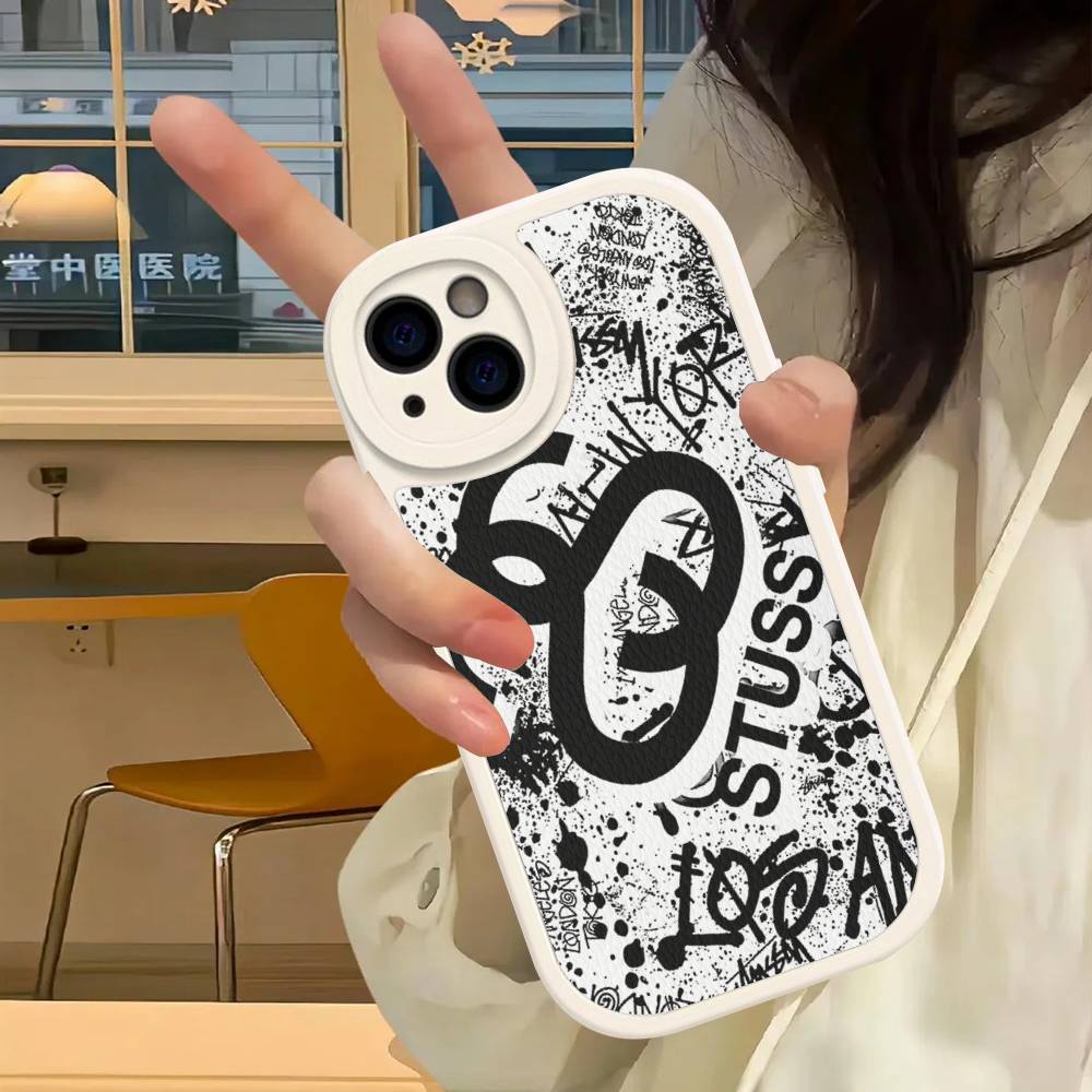 Black And White NO.8 Ball Leather Phone Case For IPhone 16 15 14 13 12 11 Pro Max Plus Cover