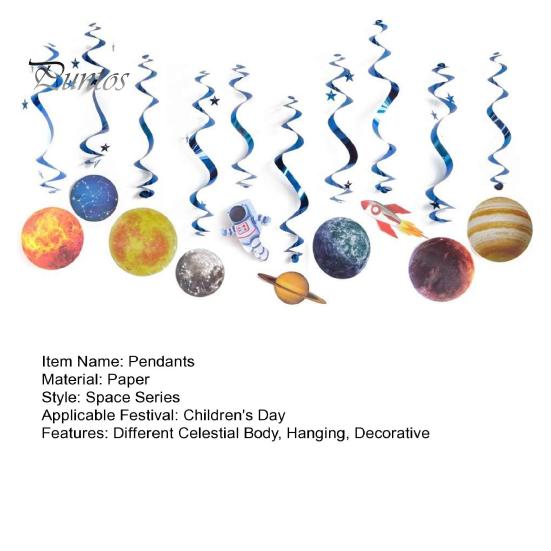 10 шт./компл., подвесные украшения солнечной системы, украшения для вечеринки в космическом пространстве, поставки планет, космические украшения, космическая вечеринка, звездные украшения для комнаты