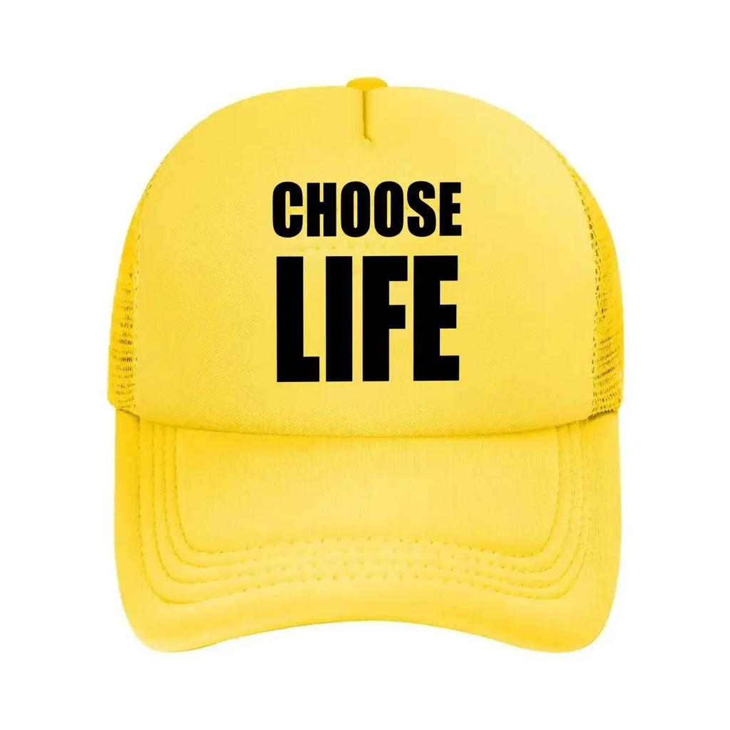 Choose Life Bold Typography Motivational Statement for Positivity or 90s Nostalgia Mesh Baseball Cap