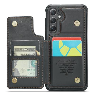 Чехол для телефона Samsung Galaxy S24 CASEME C22 Кожаная задняя крышка со слотами для карт с RFID-блокировкой
