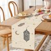 1Pcs Ramadan Eid Mubarak Polyester Table Runner Party Decor Moon Lantern Eid Dining Table Runners Ramadan Decorations