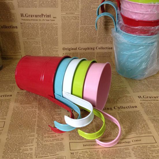 Подвесной цветочный горшок, прочное железное ведро в естественном стиле, изысканное металлическое ведро для балкона