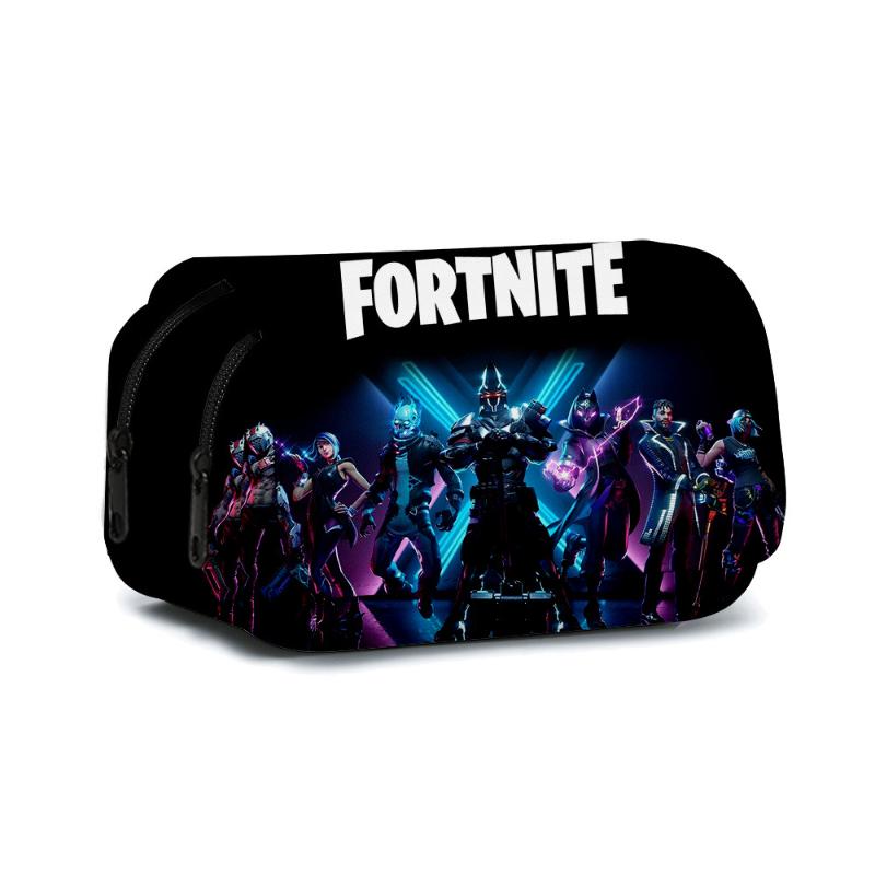 Fortnite Аксессуар для активности Двухслойная пенал-косметичка Аниме Пенал Школьные принадлежности для начальной и средней школы Студенческая канцелярия Bo