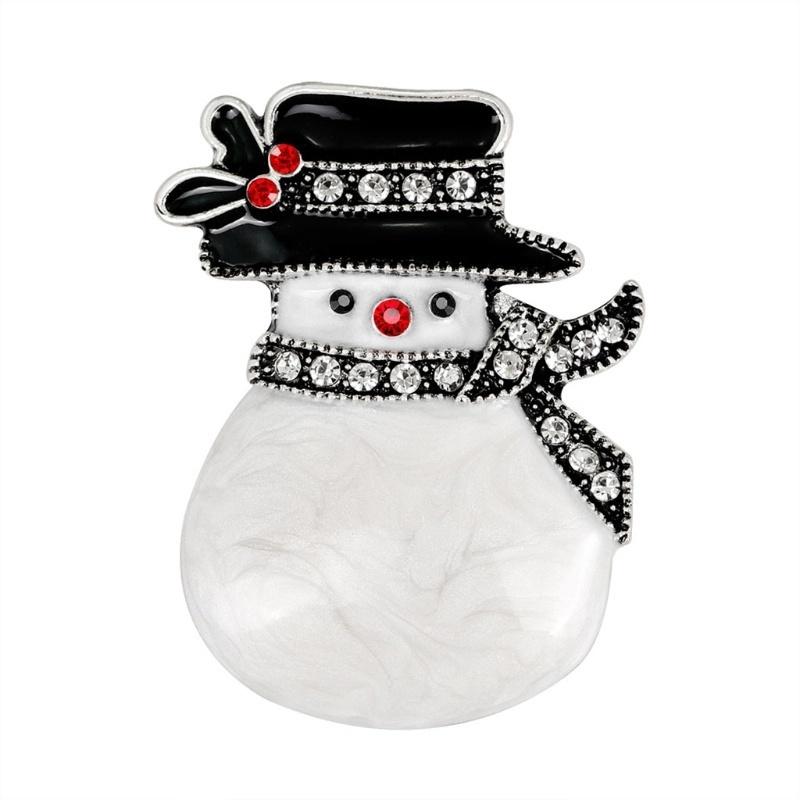 Christmas Snowman Brooch Hat Antique Fashion Scarf Corsage Gifts Pins
