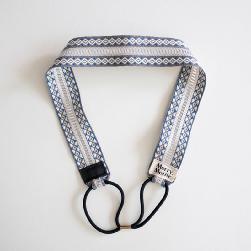 MERRYMOTIVE Хиппи синяя жаккардовая повязка для волос