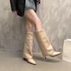 2024 New Winter Sexy Pointed Toe Knee-High Women Boots Fashion Thin High Heels  Brown Black White Khaki Long Boots  Women Shoes
