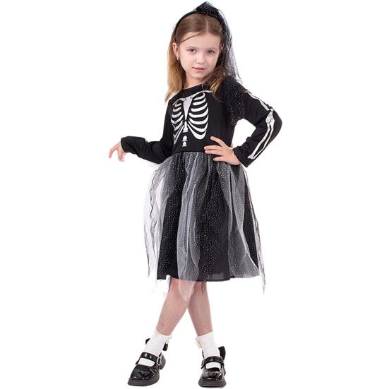 Kids Skeleton Costume Halloween Skeleton Tutu Skirt/Dinosaur Jumpsuit/Bone Onesie Outfit for Boys Girls Dress-up