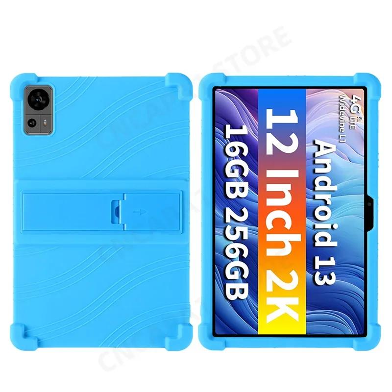 For Oukitel OT5S OT5 12 Inch Tablet PC Soft Silicone Shockproof Cover Case with Rear Kickstand Slim Funda Drop Resistance