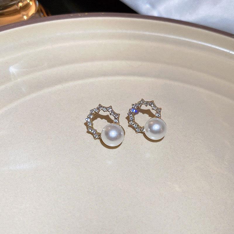 Sweet Temperament, жемчужные серьги для женщин с тонким чувством, бриллиантовое кольцо